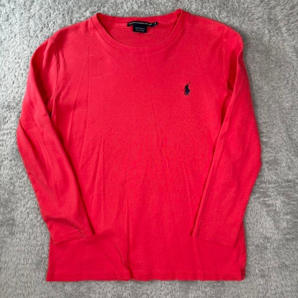 Red long sleeve polo shirt